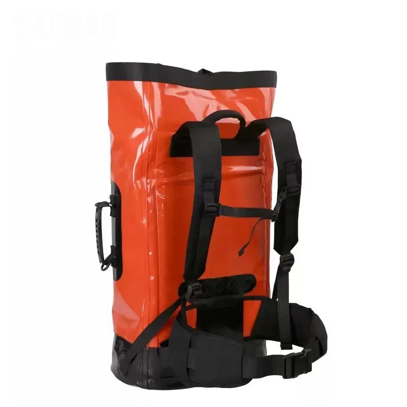 Large 80L Capacity PVC Mesh Fabric Drawstring Backpack Outdoor Survival Hiking Tote Bag with Wear Resistant Tool Kit & Tool