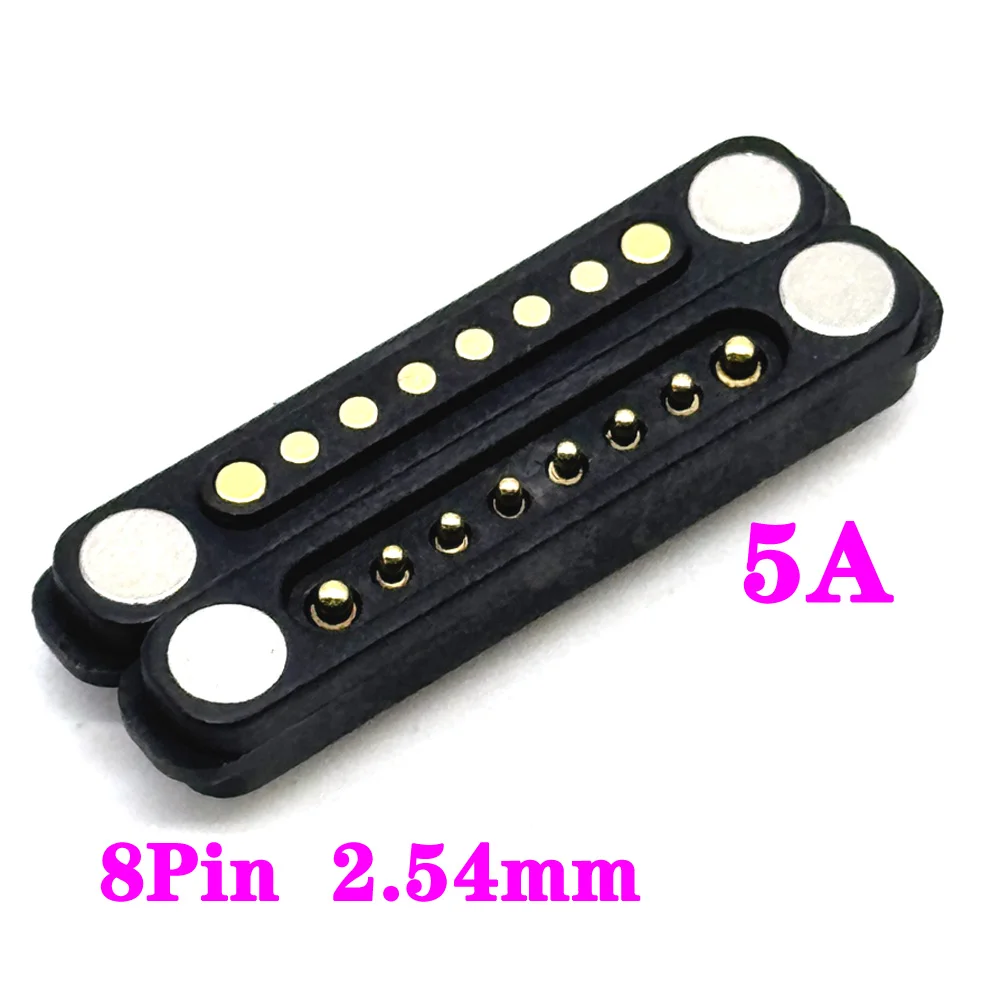 5A 4P wasserdichter DC magnetischer Pogo-Pin-Stecker 36V Pogopin männlich weiblich mit Ohren federbelastete DC-Steckdose