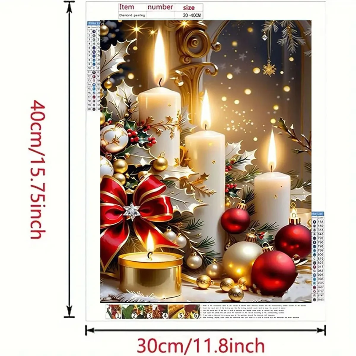 1 Set of Christmas Candle Diamond Painting Set, DIY Adult Full Diamond Home Decoration, Adult, Frameless Art Crafts