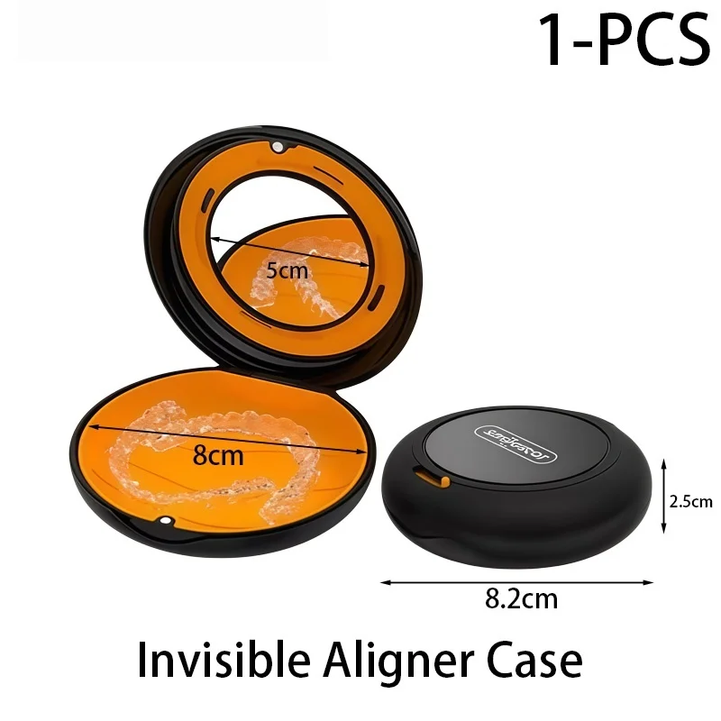 Dental Silicone Pad Storage Case for Clear Aligners Features Magnetic Closure Ventilation Holes and A Mirror Dental Supplies