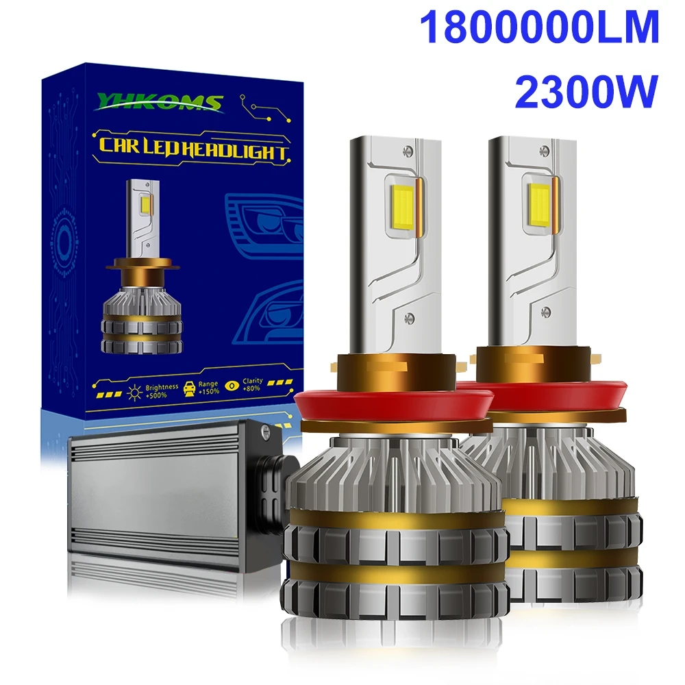 

YHKOMS Canbus H4 H7 3 медные трубки Автомобильная светодиодная фара 2300 Вт 1800000LM H1 H8 H9 H11 9005 HB3 9006 HB4 Авто светодиодная лампа Автомобиль Грузовик