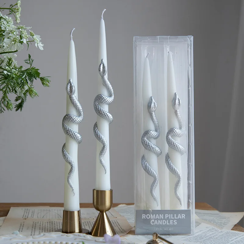 Scented Candle 2-pack 25CM Party Decoration Snake Shaped Long Candle Smoke-free Home Birthday