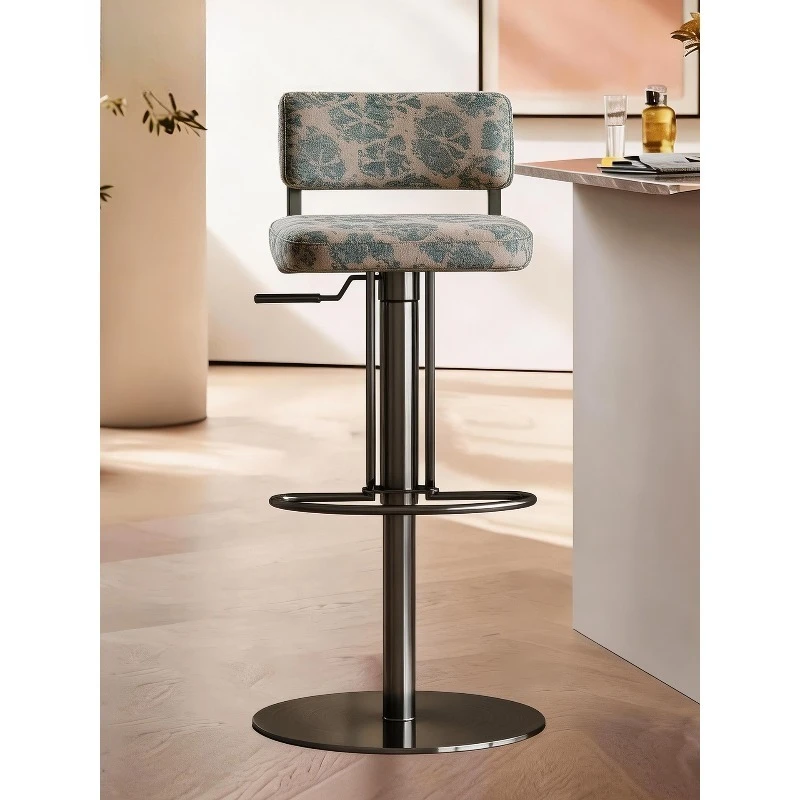 

Light luxury bar chair Italian minimalist home living room modern front desk high stool