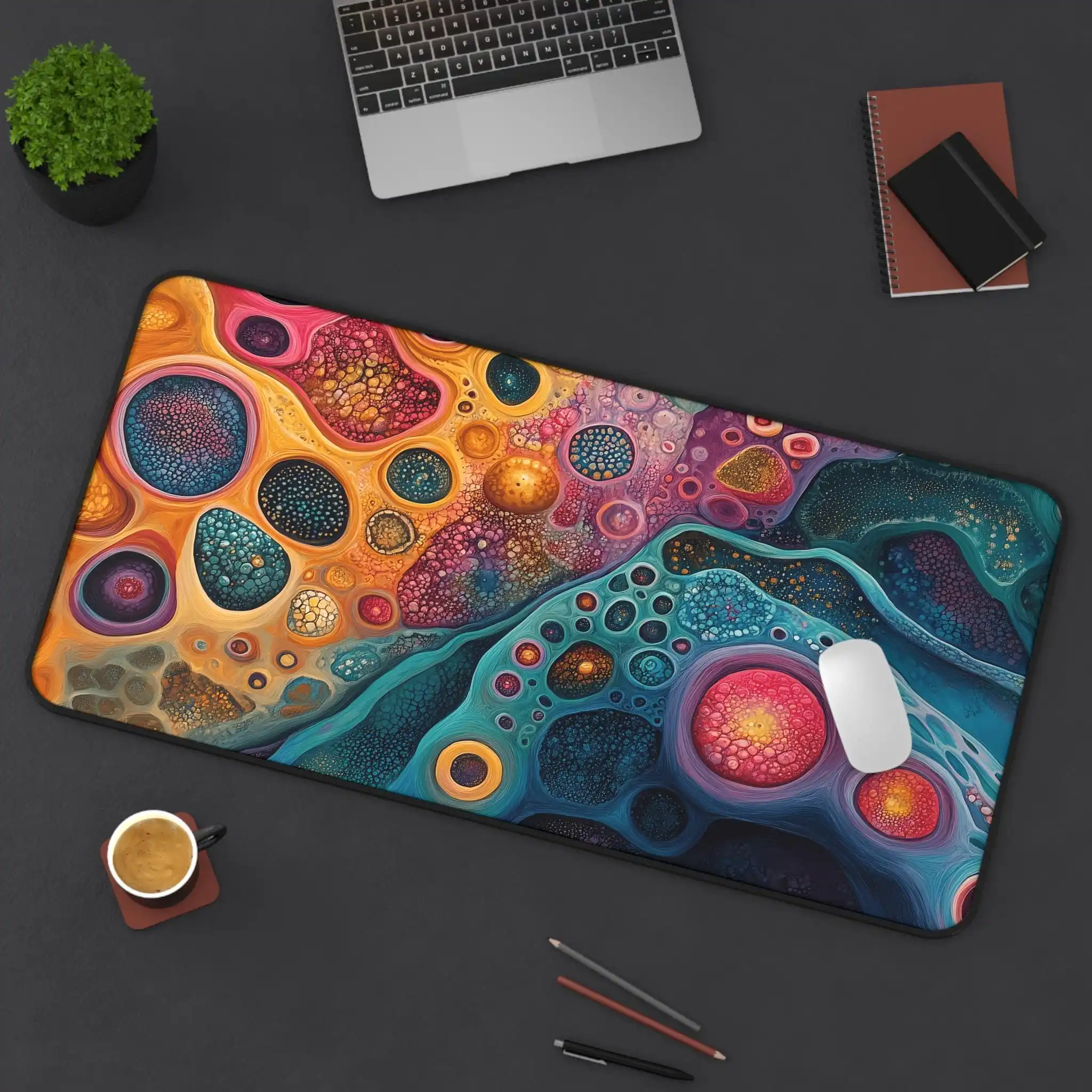 

Multicolor Creature Art Desk Mat, Creature Mouse Pad, Gift for Students and Scientists, Office, Dorm, Classroom Decor Desk Pad