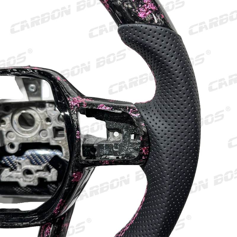 High Quality Forged Carbon Fiber D Sports Steering Wheel for Honda 11th Civic HRV Factory Direct Sales 11th Civic Pink Car Parts