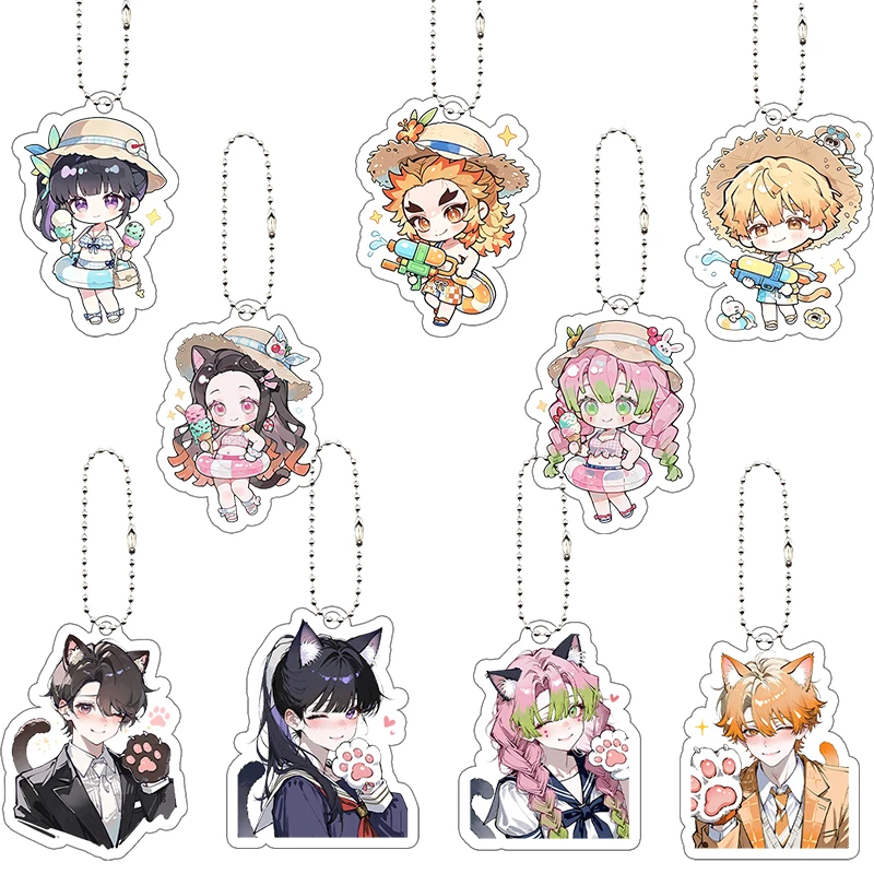 Demon Slayer Card Sticker Kanao Tsuyuri Kyojuro Rengoku Patch Mitsuri Kanroji Nezuko Kamado Decals Anime Cartoon Decor Gift
