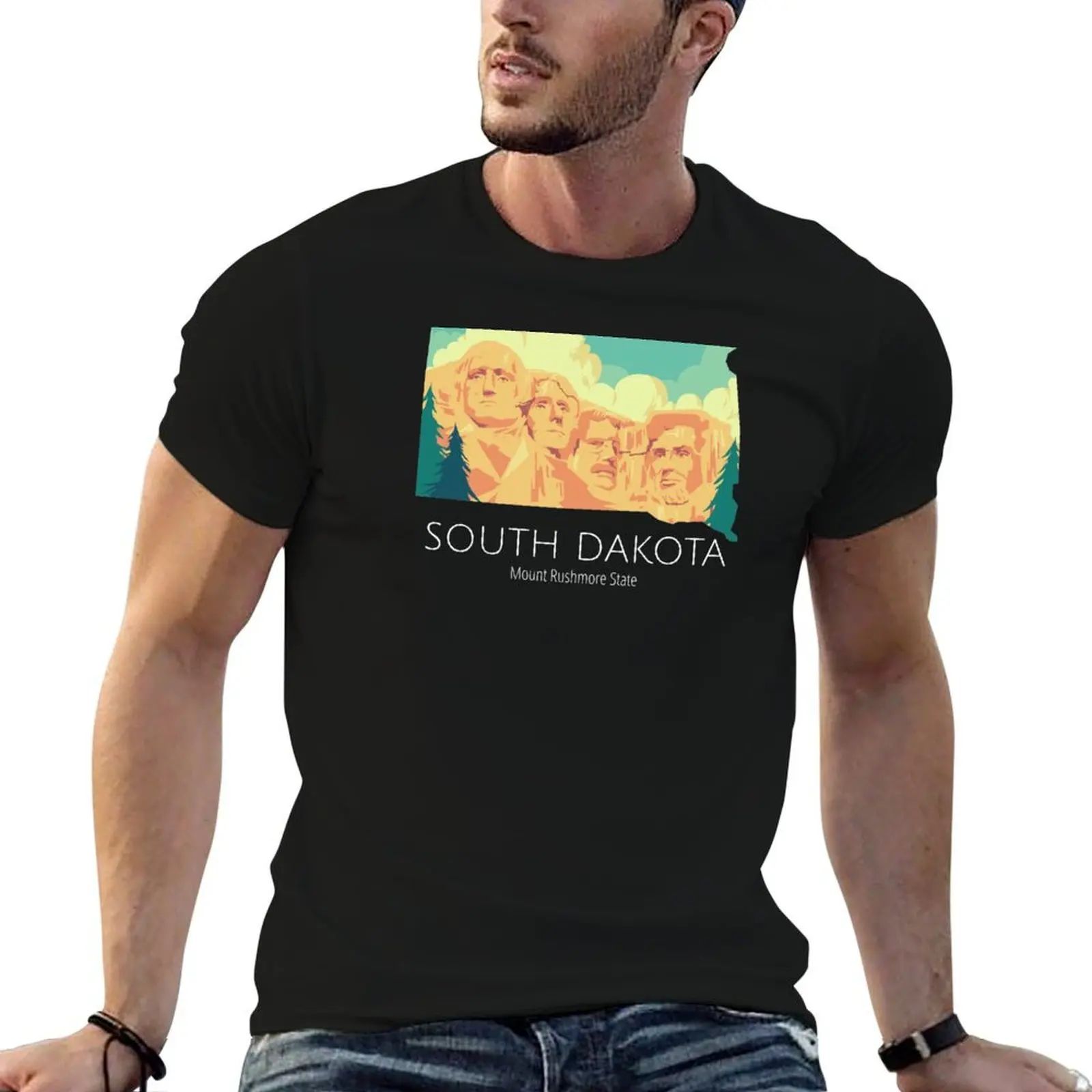 

shirt T-Shirt Rushmore slim design Mount fit Dakota shirts Proud man The personalised State t for Motto South t State