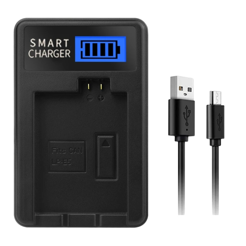 شاحن USB محمول LP-E5 LCD لكاميرا XS، والكاميرا الرقمية