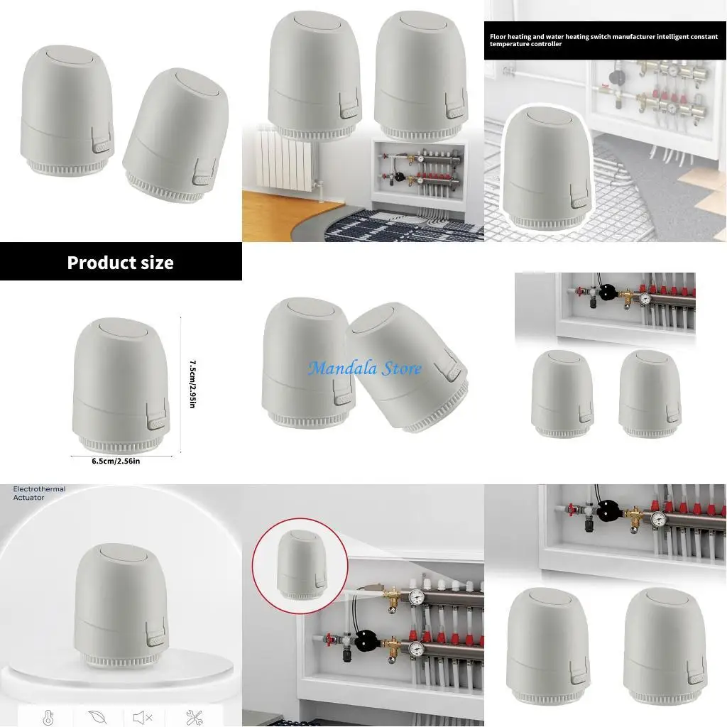 

U2JC 2Pcs NC Electric Thermal Actuator Thermostatic Radiator Valves Water Separator