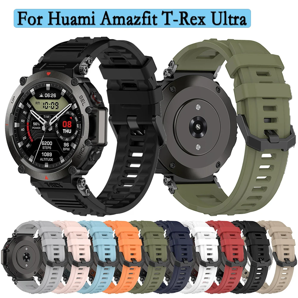 Outdoor Strap For Huami Amazfit T-Rex Ultra Watchband High Quality Durable Silicone Bracelet Replacement Wristband