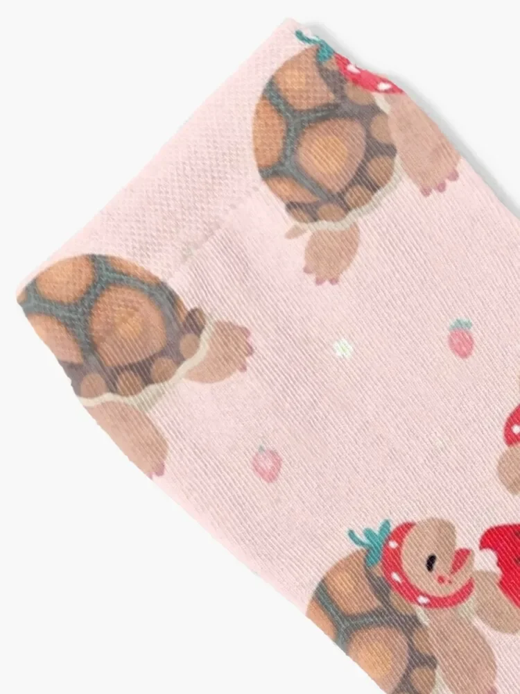 Tortoises love strawberries Socks christmas gifts professional running floral Ladies Socks Men's