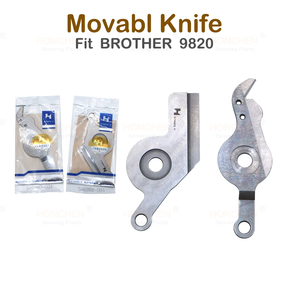 

Eyelet Button Holer Sewing Machine Threadtrimmer mechanism Movabl Knife R/L SA6989001 SA6988001 Fit BROTHER RH9820