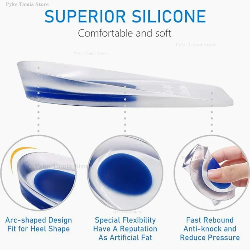 Silicone Heel Pad Gel Soft Insole Sports Shock Absorbing Shoe Pad Bone Spurs Pain Relief Protect Heel Foot Massager Care Inserts