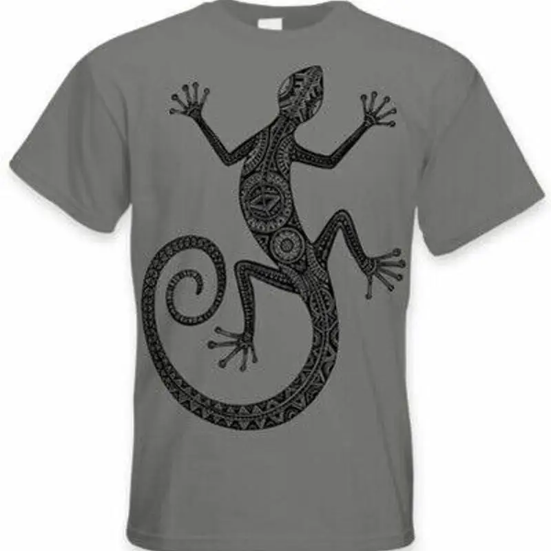 

Племенная ящерица, дизайн татуировки, большой принт, мужская футболка, хипстерские татуировки