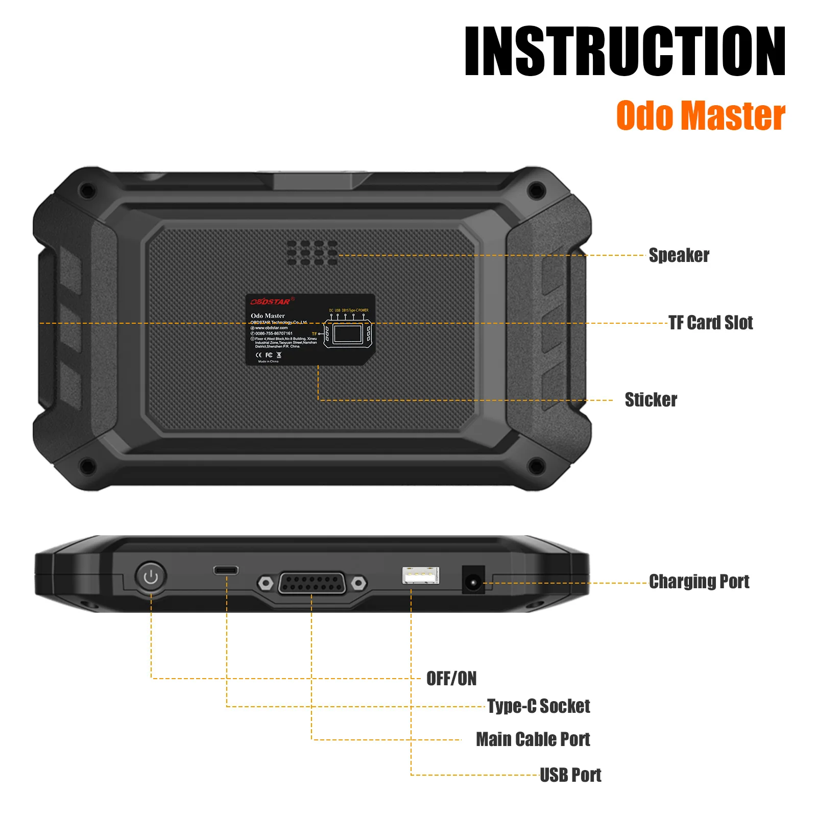 OBDSTAR ODOMASTER Full Version ODO MASTER for Odo-meter Adjustment/OBDII and Special Functions Better than X300M GODIAG GD801