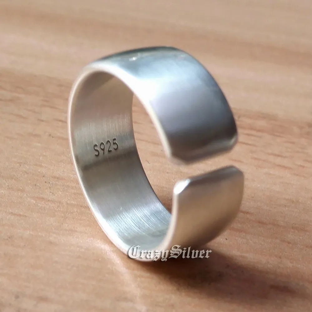 925 Sterling Silver 3 Width Open Size Simple Ring Biker Rock Punk Jewelry 9Y009 US Size 5~16