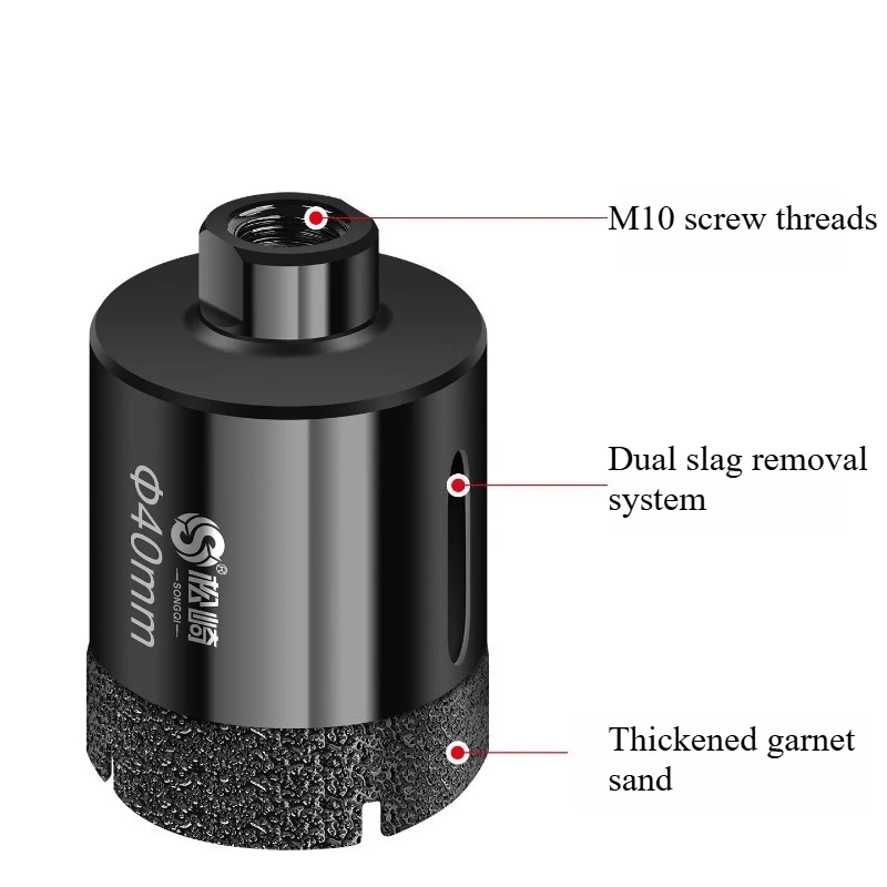 Picture 4: Angle grinder hole opener, special punching drill for full tile hand grinder, glass marble dry punching
