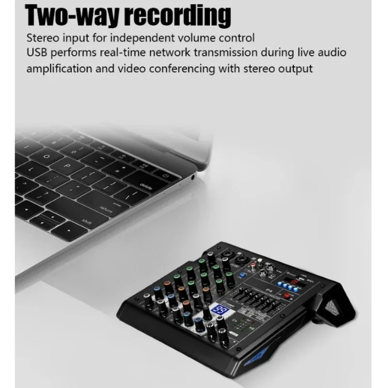 Mixer audio USB professionale a 4 canali BT con DSP OTG per console mixer audio audio DJ Micro Record Live Studio