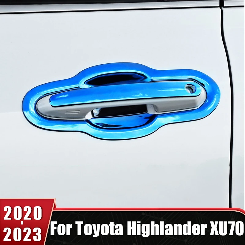 

Car Accessories For Toyota Highlander Kluger XU70 2020 2021 2022 2023 Handle Cover Outside Outer Door Cup Bowl Trim Stickers