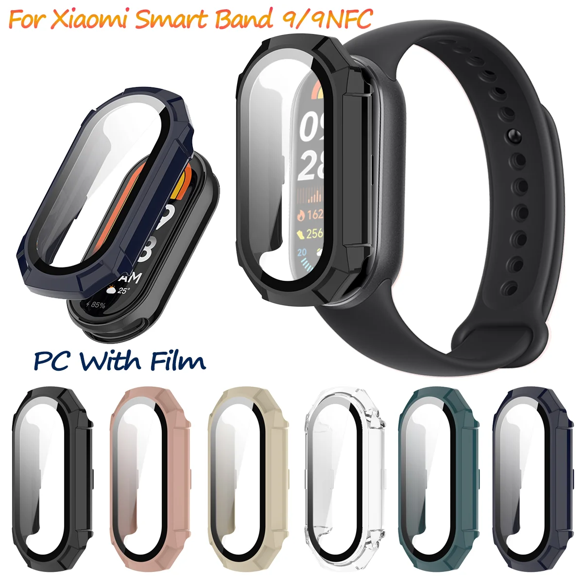 Per Xiaomi Mi Band 9 9NFC custodia protettiva antiurto Cover Mi Smart Band 9/9NFC custodia protettiva rigida per PC Shell Frame Armor Case