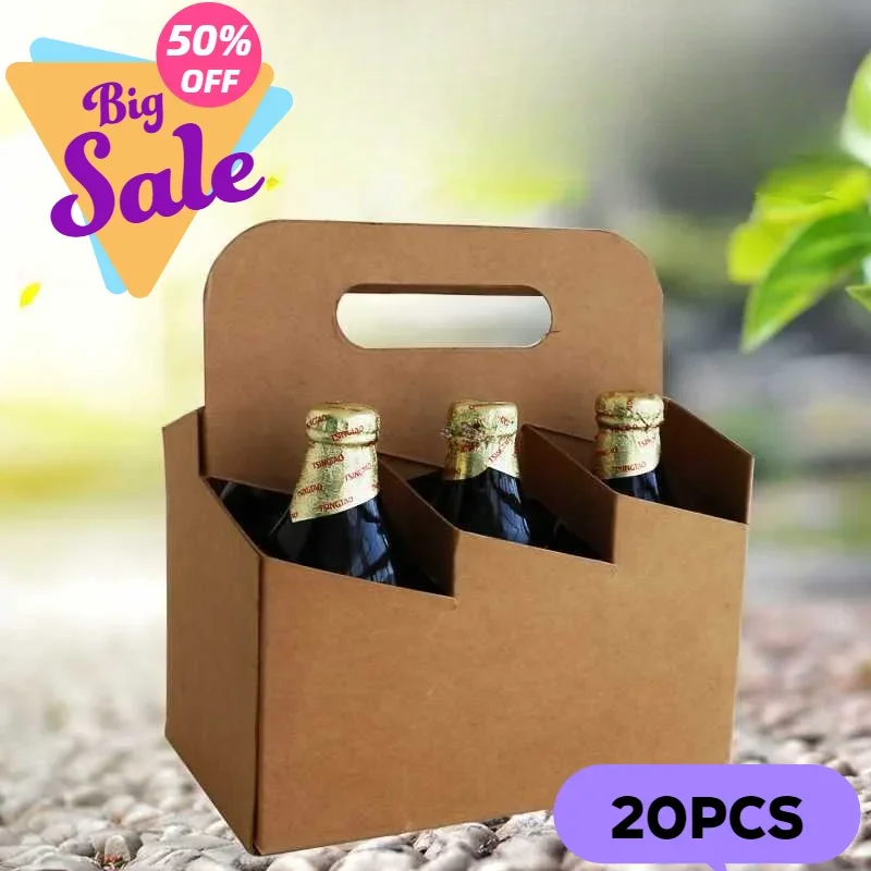 6 Bottles of Beer Kraft Cartons Red Wine Cocktail Boxes Wine Bottle Storage Boxes Bars Suitable for Party Kitchens