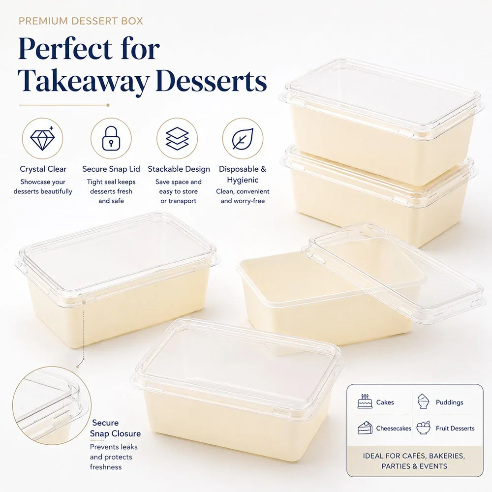 280ml Tiramisu Packaging Box, Mille-Feuille Mousse Cake, Disposable Transparent Dessert Soy Milk Packaging Box, Home Baking