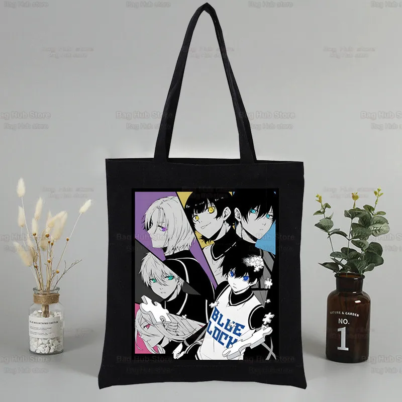 

Сумка для покупок с синим замком, джутовая сумка-шоппер Isagi Yoichi Hyoma Chigiri Meguru Bachira, большая сумка для покупок, многоразовая сумка Bolsa Sacolas