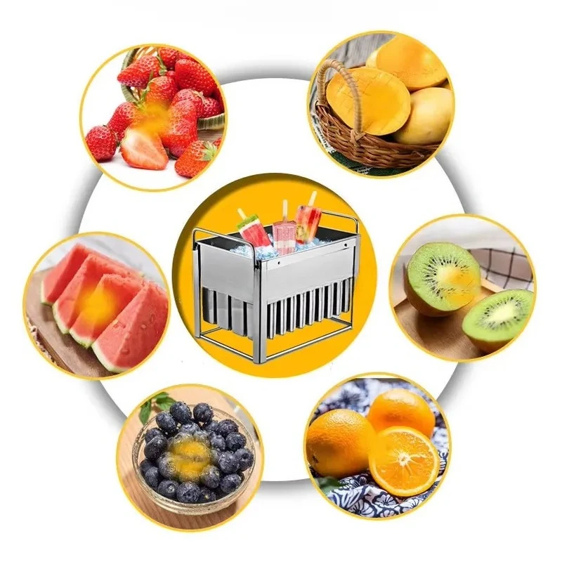 40 Pcs Popsicle Mold with Stainless Steel Stick Ice Cream Box Rocket Shape DIY Frozen Treat Maker Customizable Silicone Molds