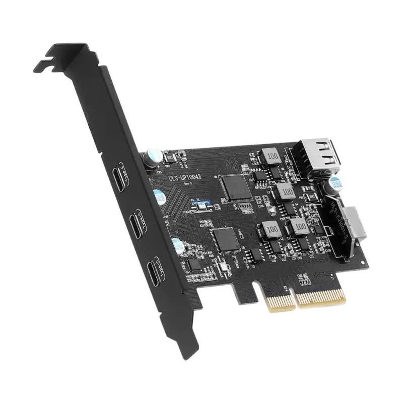 

Плата расширения PCI-E с 3 портами типа C, PCI-Express 4X на USB 3,2 Gen, переходник 20 Гбит/с, быстрая передача