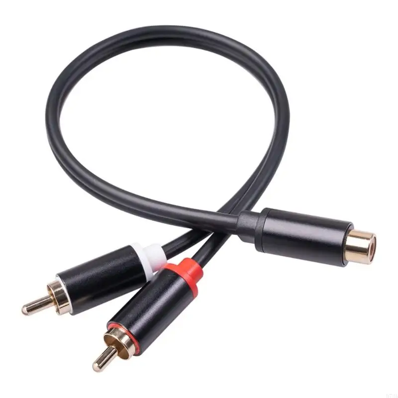 573A 2 RCA Male to 1 RCA Female Stereo Y Adapter Subwoofer Cable Gold Plated 2 Male to 1 Female Y Splitter Extension Cord