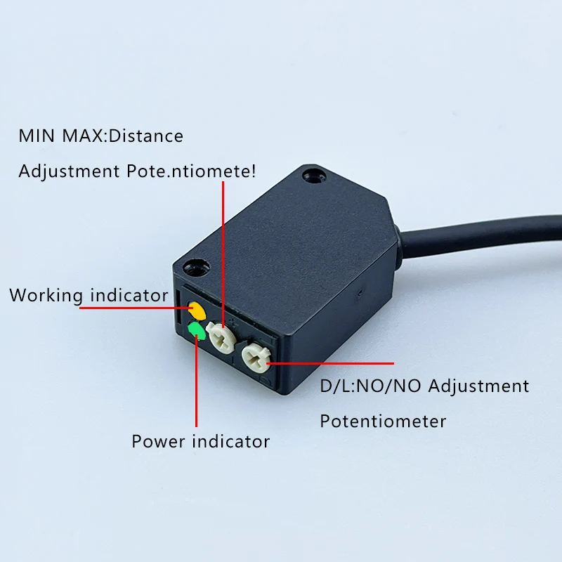 

PARMA Diffuse Reflection Photoelectric Sensor NPN PNP 12-24VDC Square Infrared Optical Switch Distance 30CM With Bracket