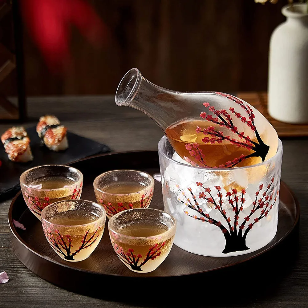 Japanese Cherry Blossoms Design Gift Set, Handcraft, Cold, Warm, Hot, Handcraft, 4, 6 Pcs