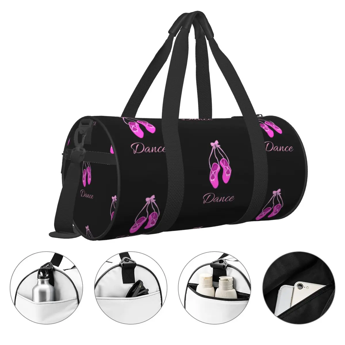 Dance Ballet Gym Bag Music Pink Desing Luggage Sports Bags Male Female Design with Shoes Funny Fitness Bag Weekend Handbags