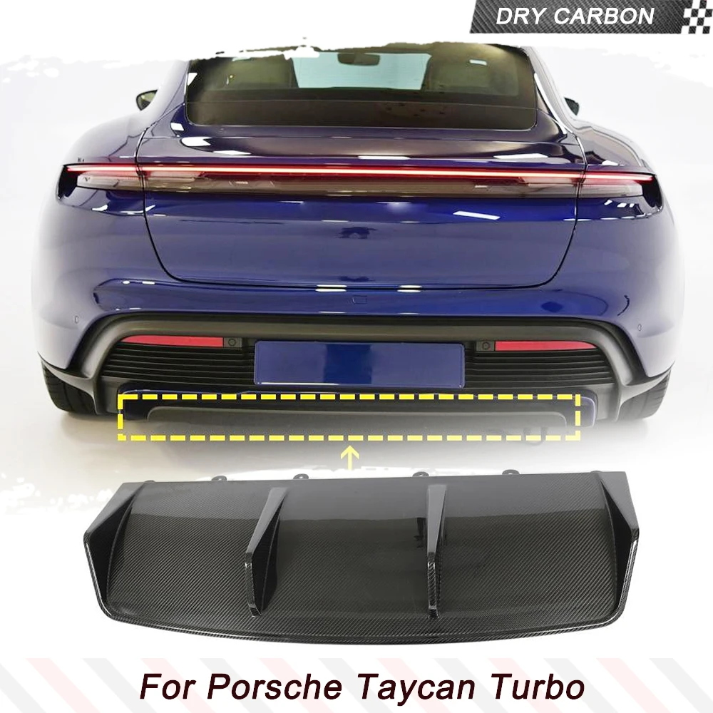 

Prepreg DRY Carbon Fiber Rear Bumper Diffuser Lip for Porsche Taycan Turbo S Sedan Car Bumper Spoiler Body Kits 2019-2022