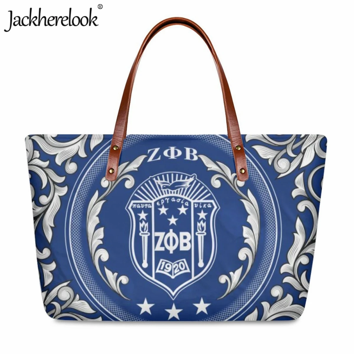 Jackherelook Zeta Phi Beta Sorority 1920 Women's Handbags Fashion New Classic Large Capacity Shoulder Bag Shopping Tote Bag