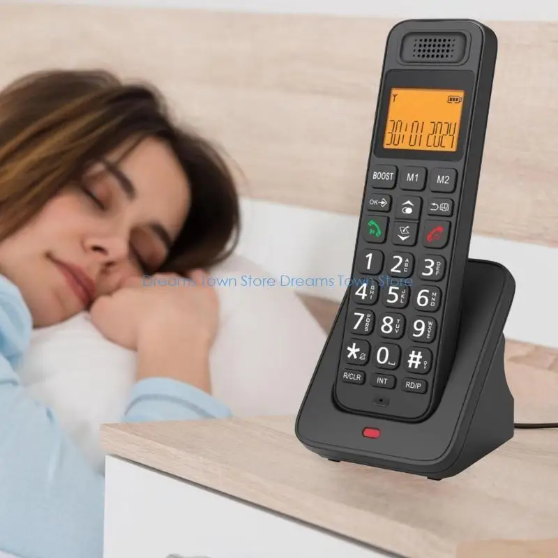 1 Satz Heimtelefon, 2-teiliges Schnurlostelefon mit großem LCD-Display und schneller und geringer Strahlung mit DECT-Technologie für Familien