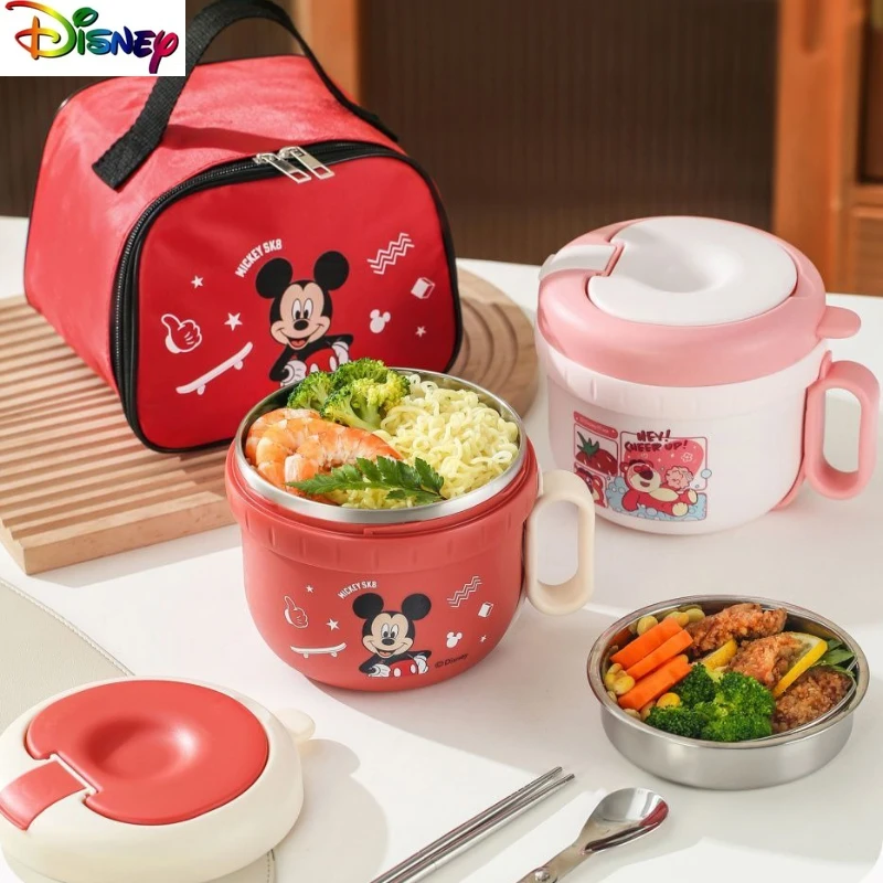 

Изолированный ланч-бокс из нержавеющей стали Disney 316, креативный милый портативный ланч-бокс с Микки Маусом для домашнего использования