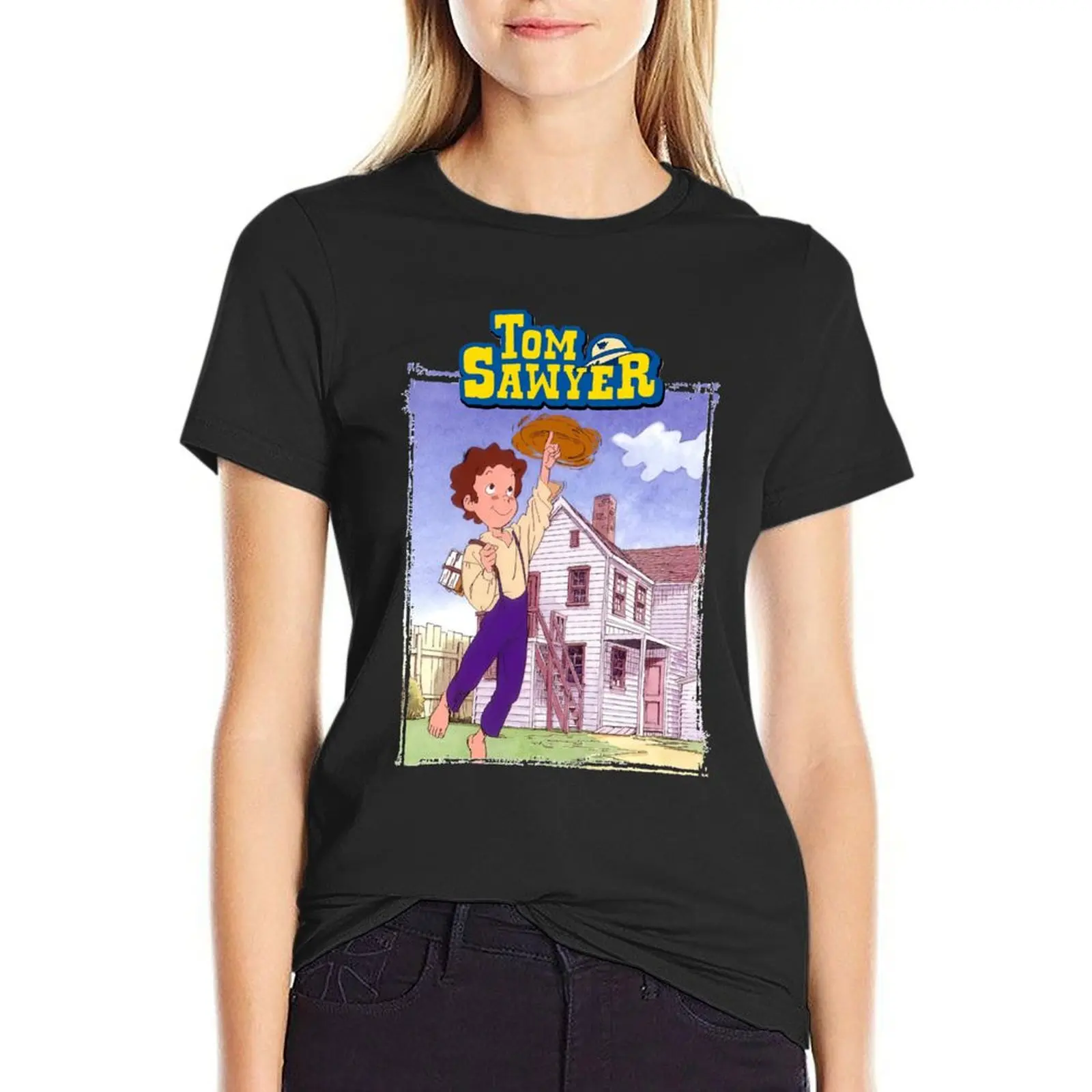 

Tom Sawyer anime series Essential T-Shirt anime clothes heavyweights customs animal print Women tops