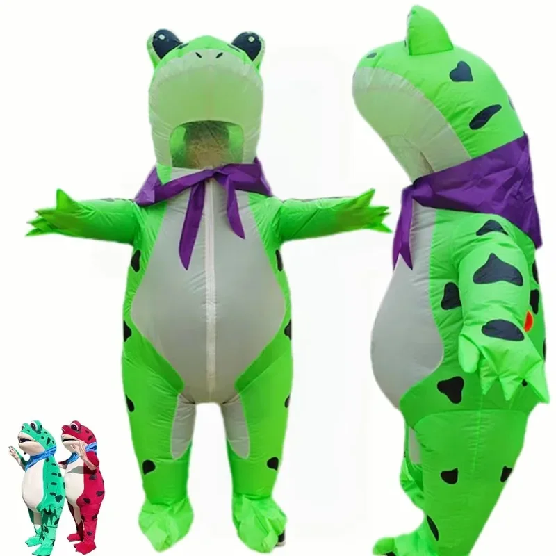 2024 niedliche lustige grüne rosa Frosch puppe Kostüm Propaganda Frosch Maskottchen Cartoon Anime Kleidung für Erwachsene Halloween