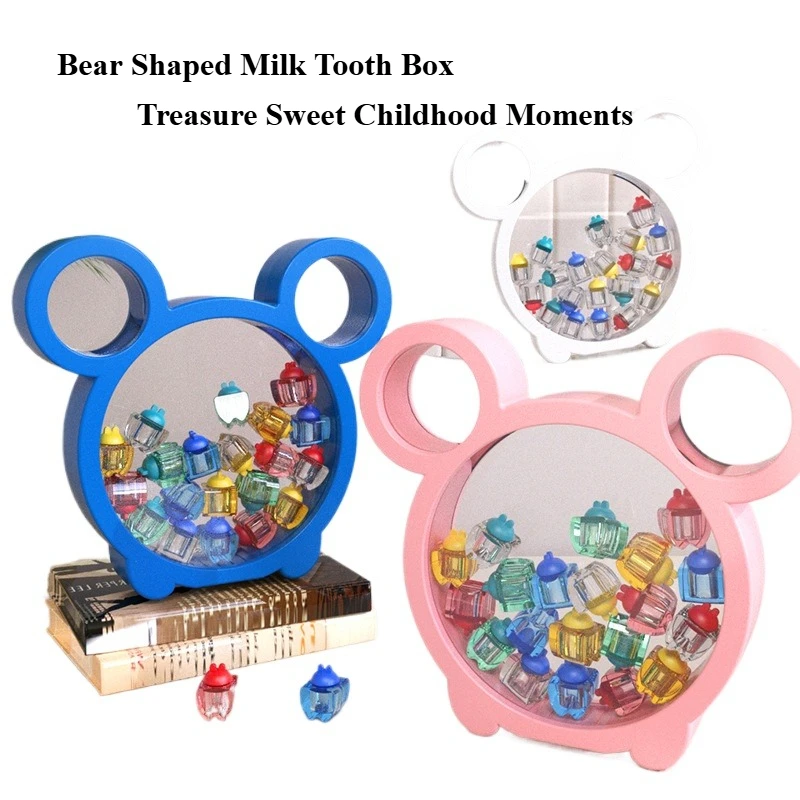 Cartoon Bear Rabbit Teeth Storage Box Tooth Fairy Collecting Case Kids Growth Memory Keepsake Gift For Boys Girls