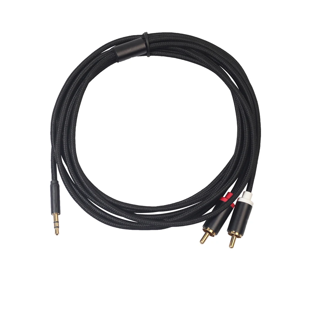 

1.8M 3.5Mm To 2 Adapter Cable Male To Female Gold Plated Zinc Alloy Pvc Coated Audio Cable For Computer Smartphone