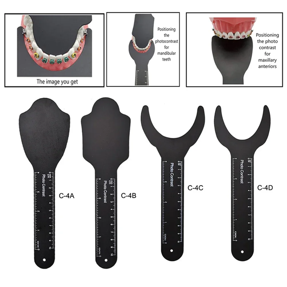 

Dental Photography Black Background Orthodontic Photo Image Contrast Board Oral Cheek Plate Scale Mark Autoclavable Dentist Tool