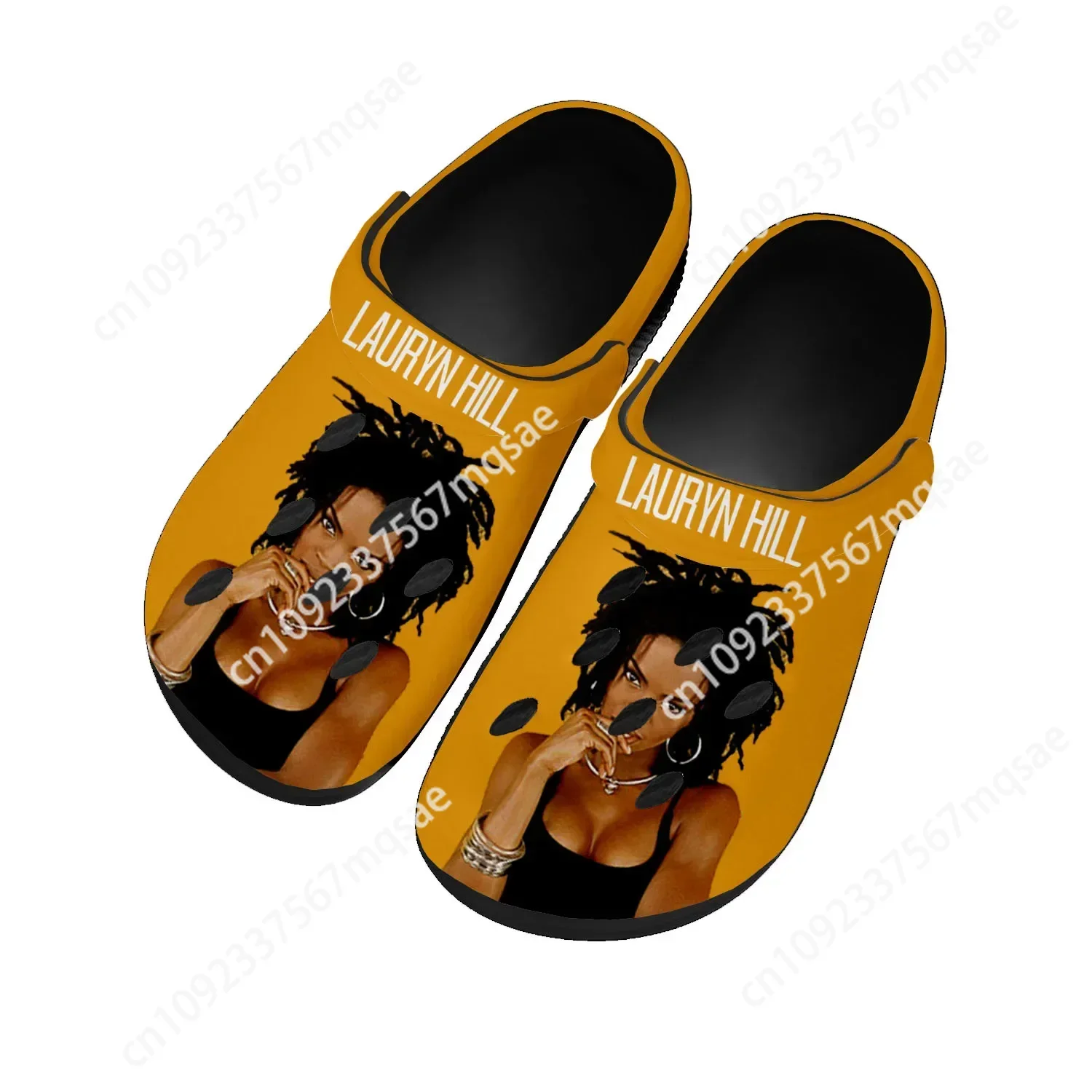 Lauryn Hill Rapper Pop Home Clogs Custom Water Shoes Mens Womens Teenager Shoe Garden Clog Breathable Beach Hole Slippers Black