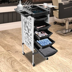 Carrello per parrucchieri carrello commerciale di grandi dimensioni con 5 cassetti di stoccaggio per forniture per saloni ed elettrodomestici cosmetici