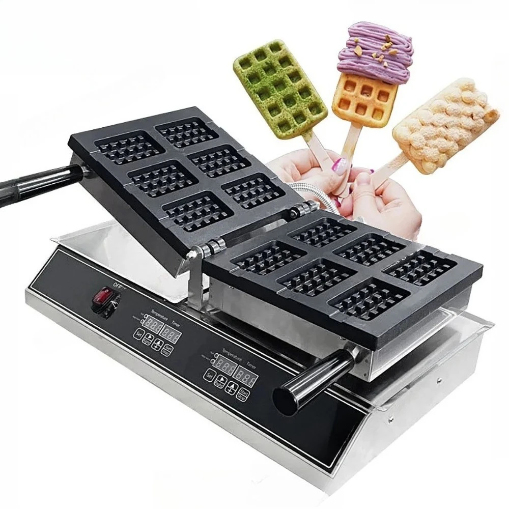 Applicable to Electric Ice Cream Stick Waffle Maker 1600W 6PCS Popsicle Shape Taiyaki Waffle Machine Square Shape Waffle Iron No