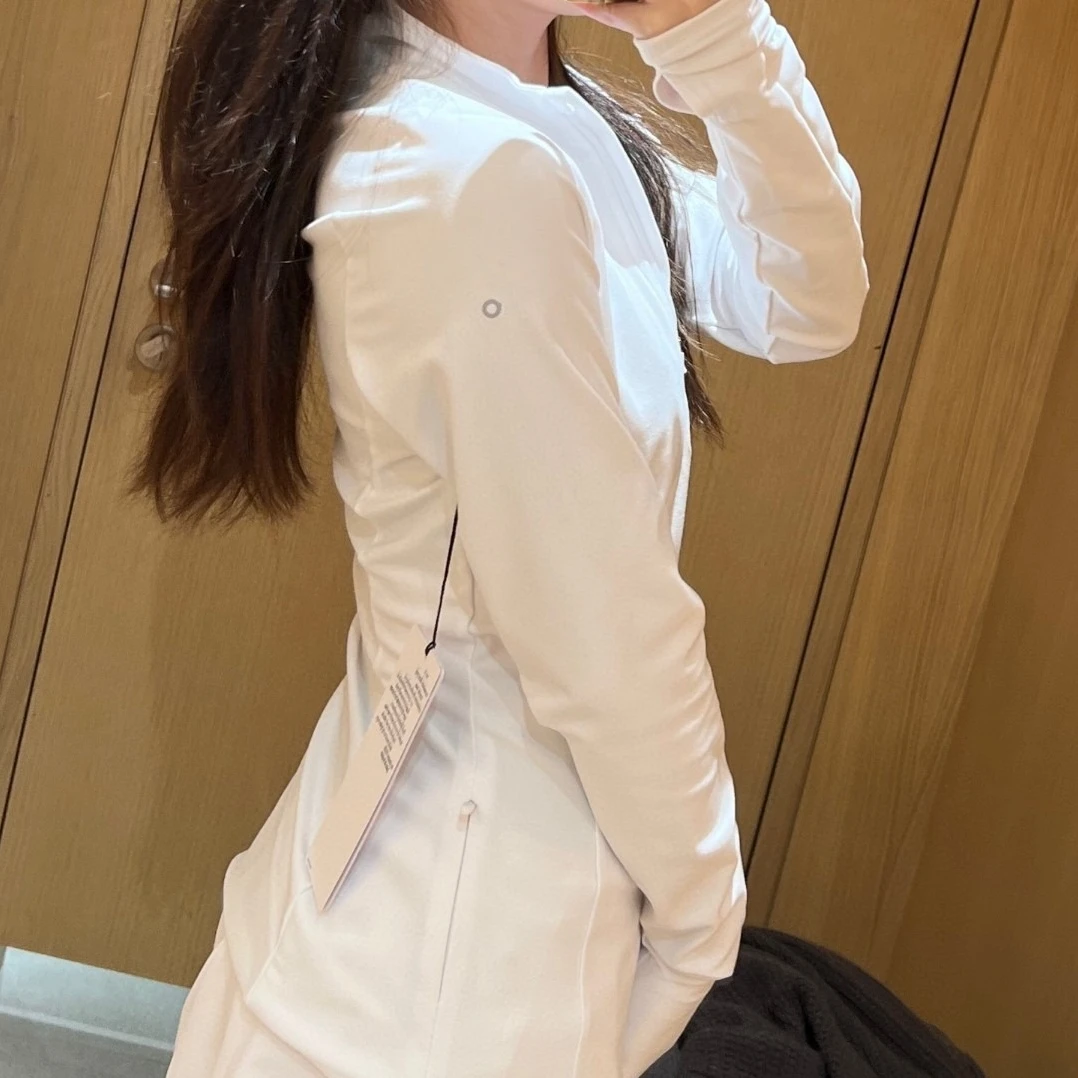 

AW половина молнии воротник-стойка топ для йоги приталенная женская верхняя одежда быстросохнущая рубашка высокого качества тренировочная одежда для женщин