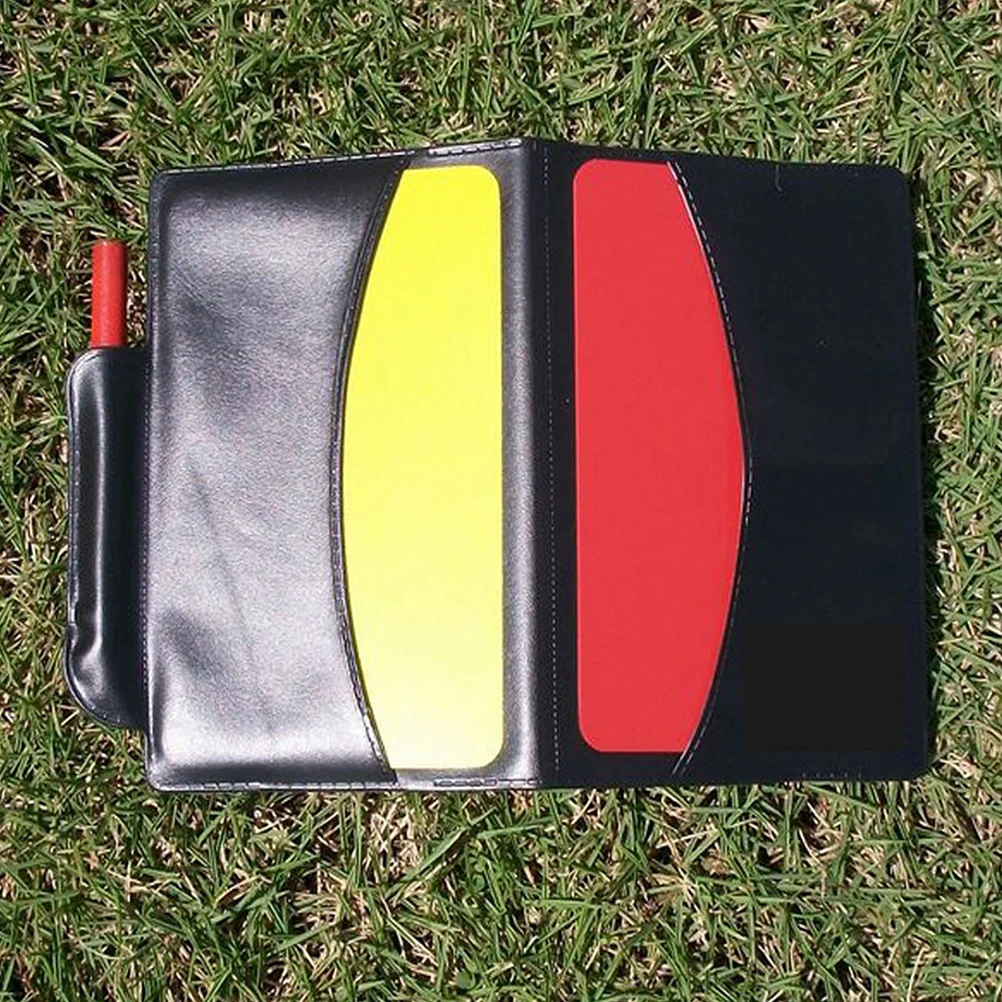 

2 Sets Red Record Kit PVC Referee Wallet Portable Lightweight Soccer Football Accessories Multifunction Scorebook