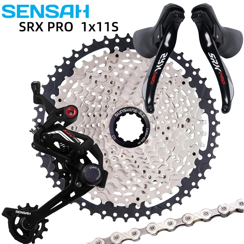 

SENSAH Gravel Road Bike 11 Speed Groupset 1x11 CX Road Bicycle Shifter Mechanical Brake Clutch Derailleur 11S Chain 11v Cassette