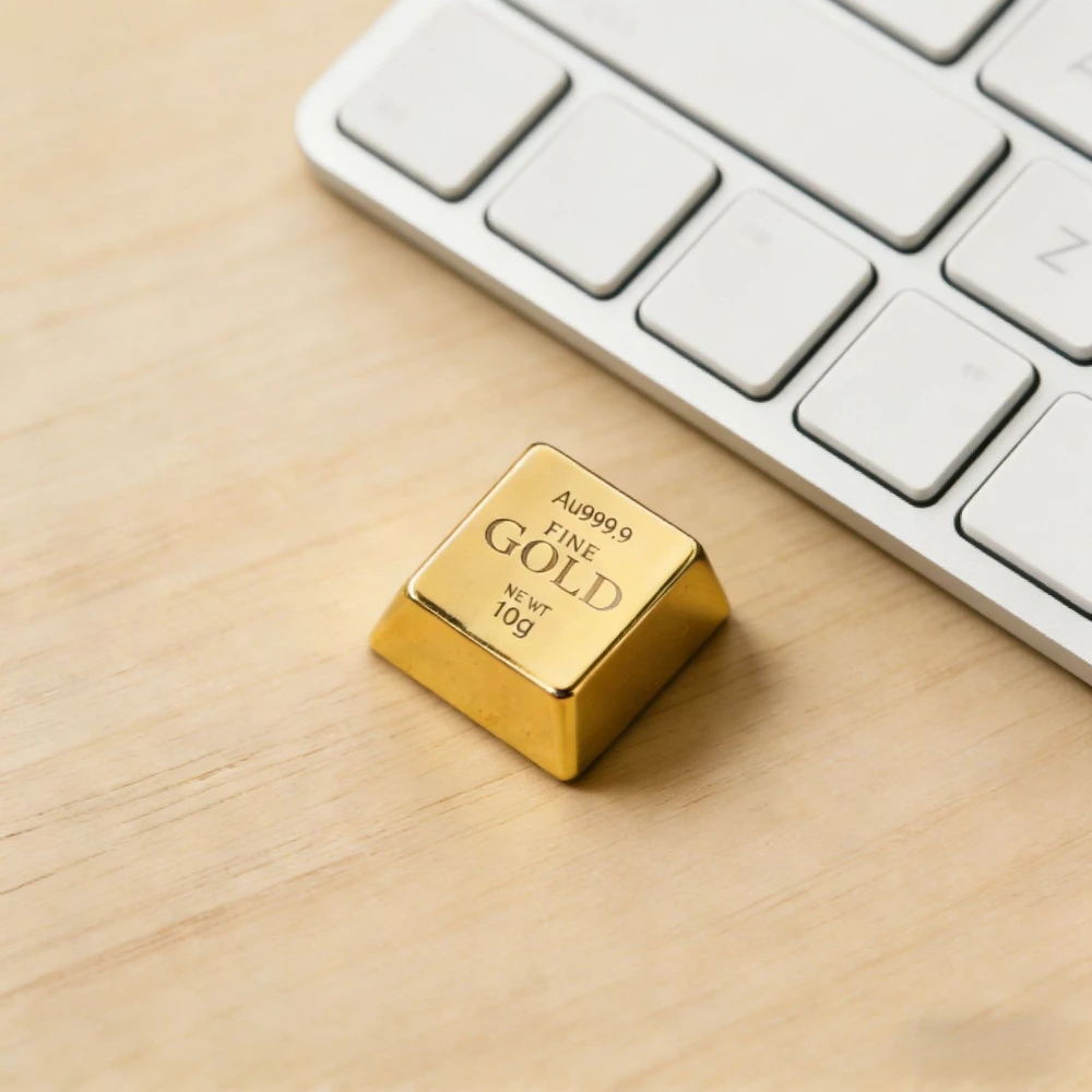 Gold Zinc Alloy Personalized Fortune Freedom Poker Enter Arrow Keys Keycaps for MX Mechanical Keyboards - view 6