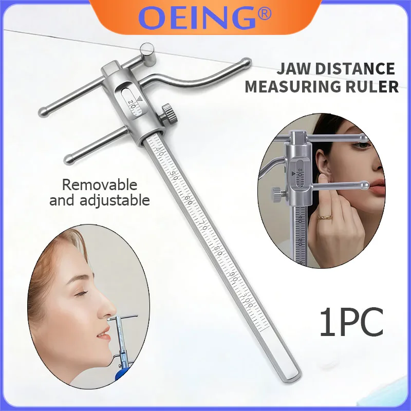 1Pcs Dental Measuring Caliper Stainless Steel Oral Instrument Intermaxillary Distance Measurer Implant Gauge Full-Mouth Adhesion